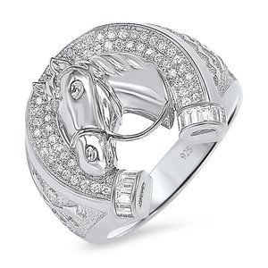Sterling Silver 925 Men’s Horse Ring